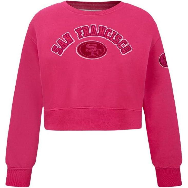 imagePro Standard Big Girls NFL Classic Triple Pink Crewneck SweatshirtBeetroot Purple