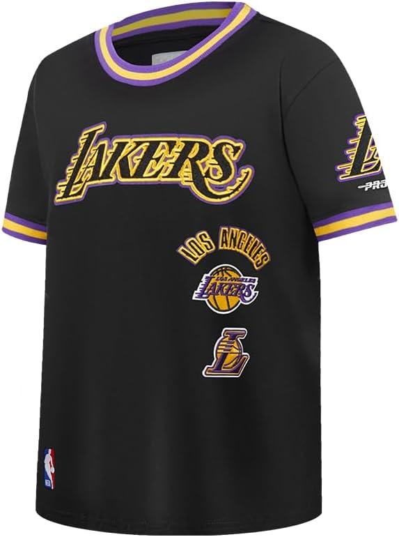 imagePro Standard NBA Boys Big Boys NBA Retro Classics Cotton Taping TeeBlackPurple