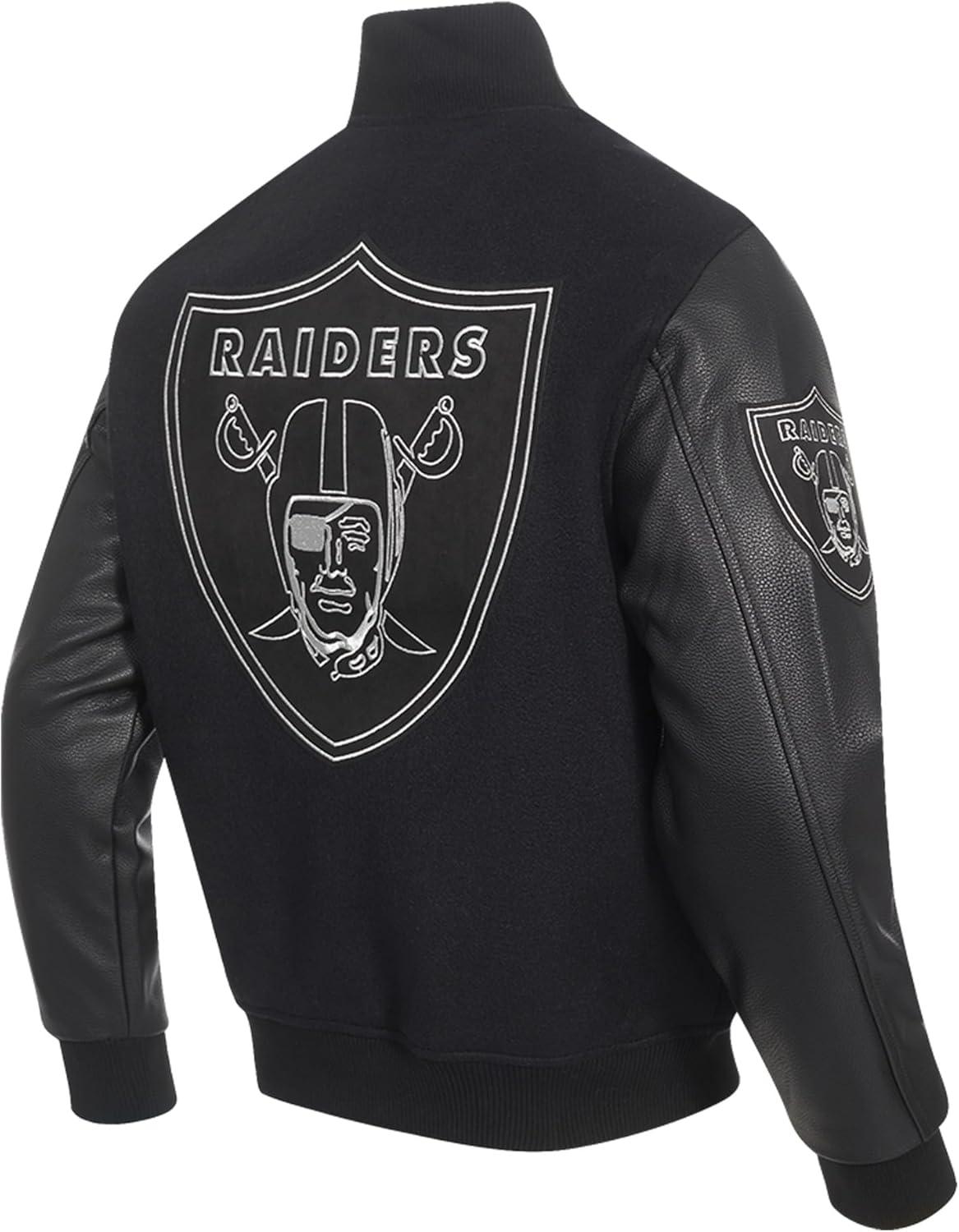 imagePro Standard Black amp Gold Mens Wool Raiders Varsity Jacket Jet BlackJet Black