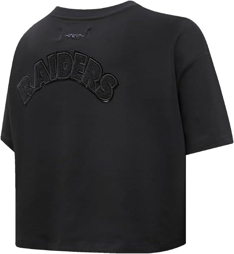 imagePro Standard Womens NFL Classic Cotton Short Sleeve Boxy TeeBlack