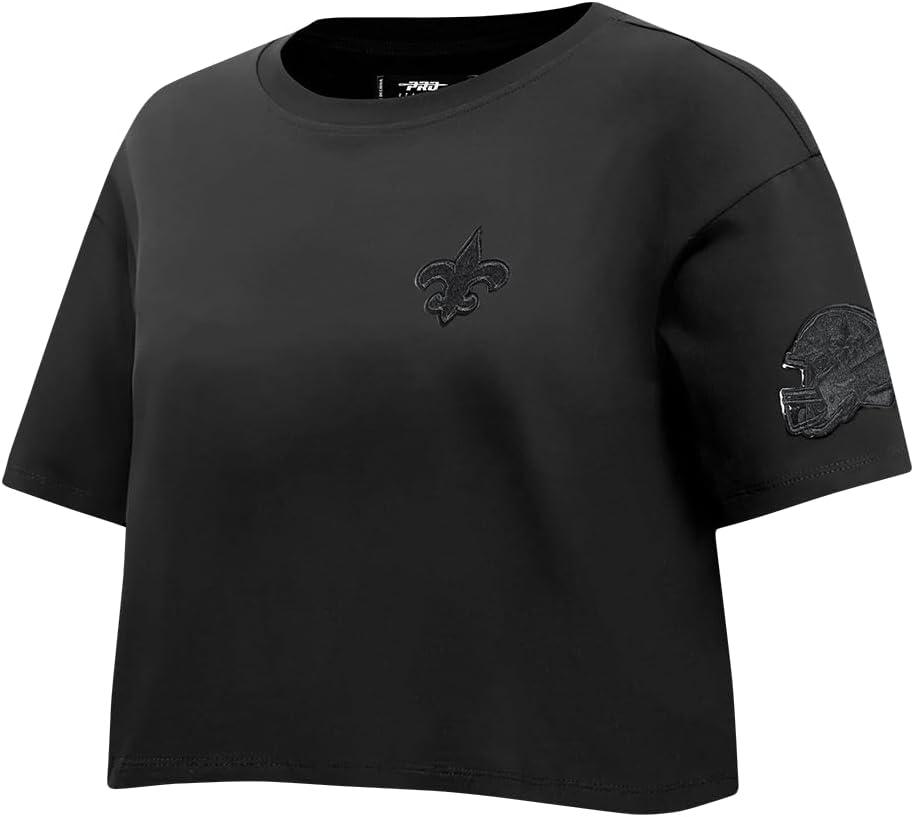 imagePro Standard Womens NFL Classic Cotton Short Sleeve Boxy TeeBlack