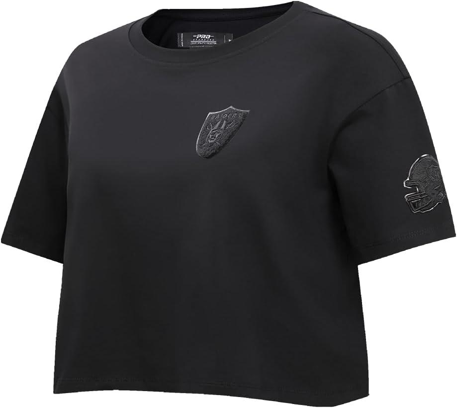 imagePro Standard Womens NFL Classic Cotton Short Sleeve Boxy TeeBlack