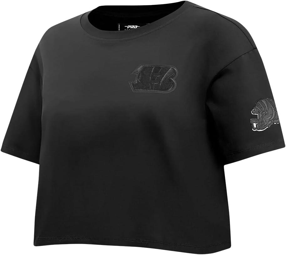 imagePro Standard Womens NFL Classic Cotton Short Sleeve Boxy TeeBlack