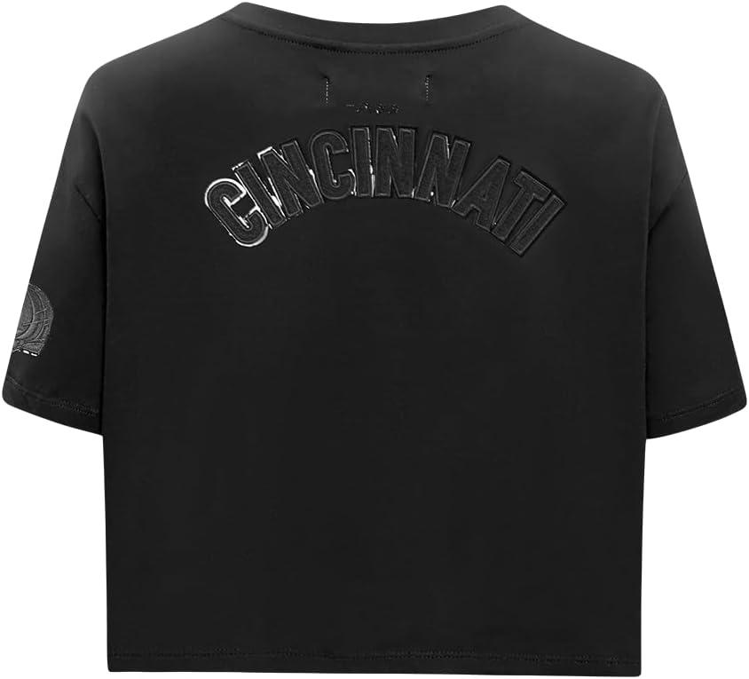 imagePro Standard Womens NFL Classic Cotton Short Sleeve Boxy TeeBlack