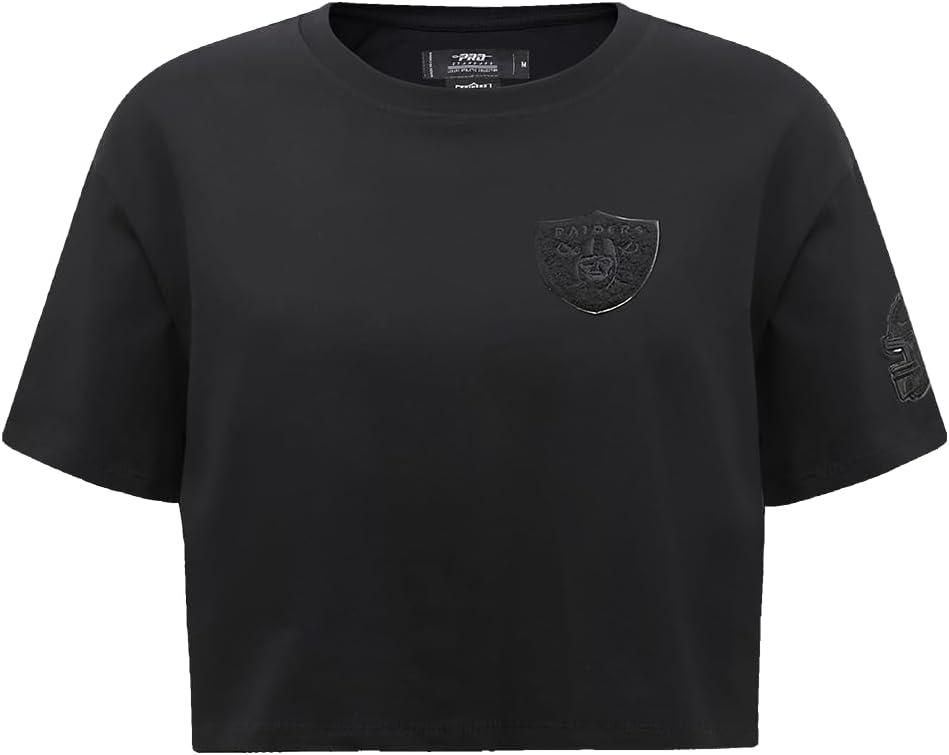 imagePro Standard Womens NFL Classic Cotton Short Sleeve Boxy TeeBlack