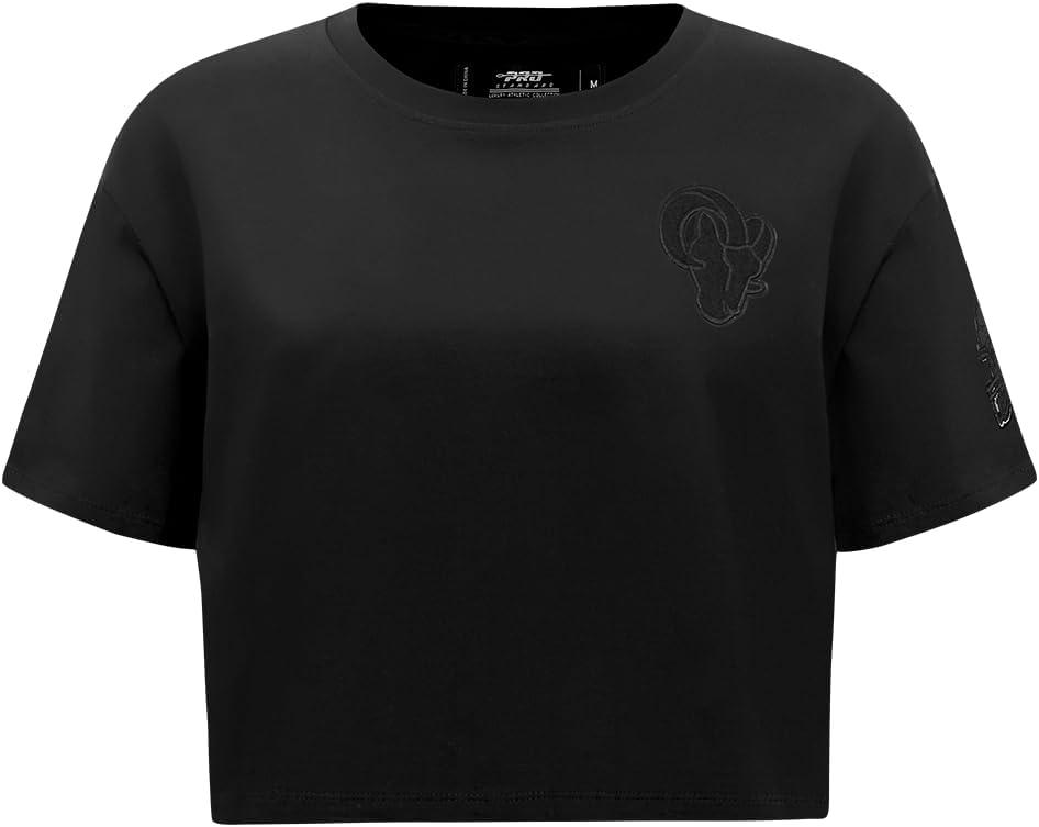 imagePro Standard Womens NFL Classic Cotton Short Sleeve Boxy TeeBlack