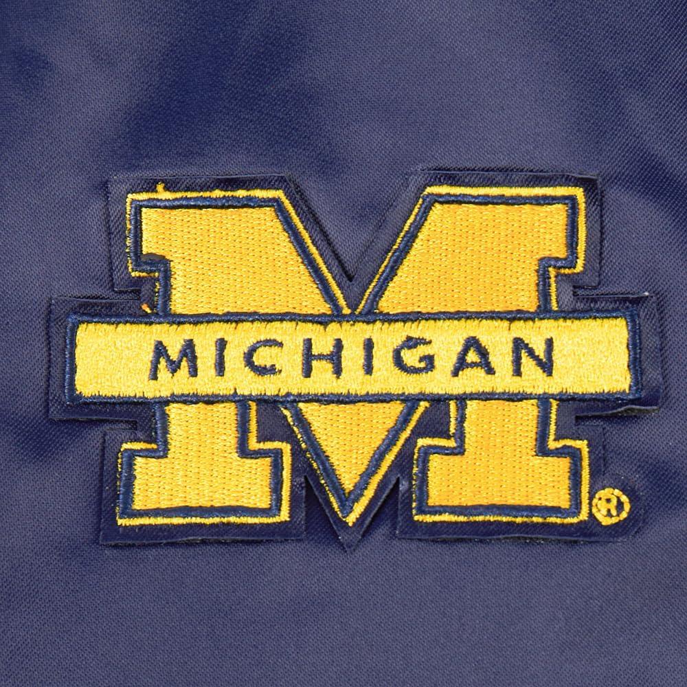 imagePro Standard WOMENS COLLEGE UNIVERSITY OF MICHIGAN COLLEGE CLASSIC ESSENTIALS SATIN JACKET MIDNIGHT NAVY XS