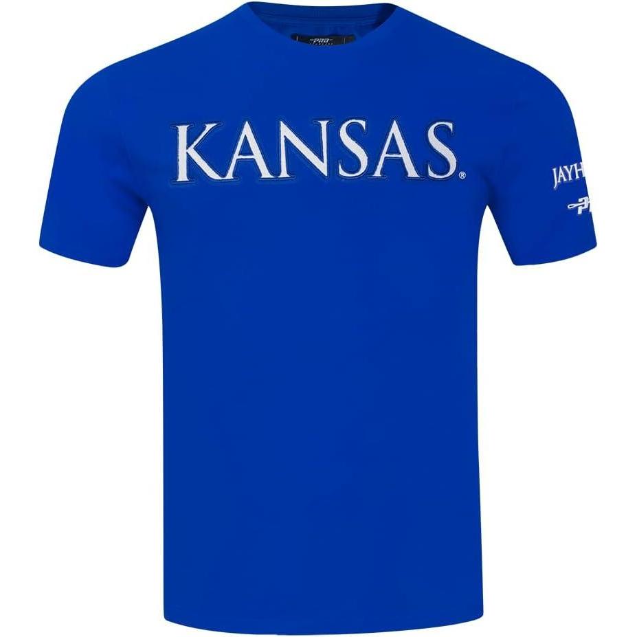 imagePro Standard Mens University of Kansas Classic Chenille Short Sleeve Tee Royal Blue M