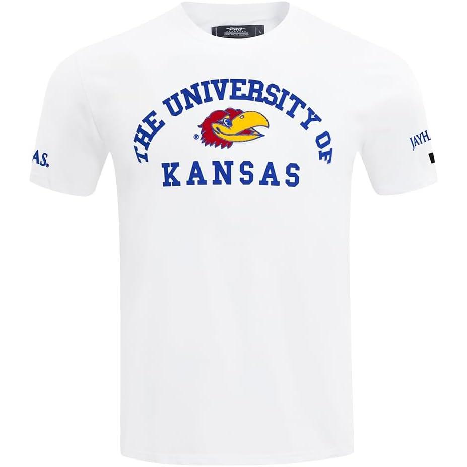 imagePro Standard Mens University of Kansas Classic Chenille Short Sleeve Tee White 3XL