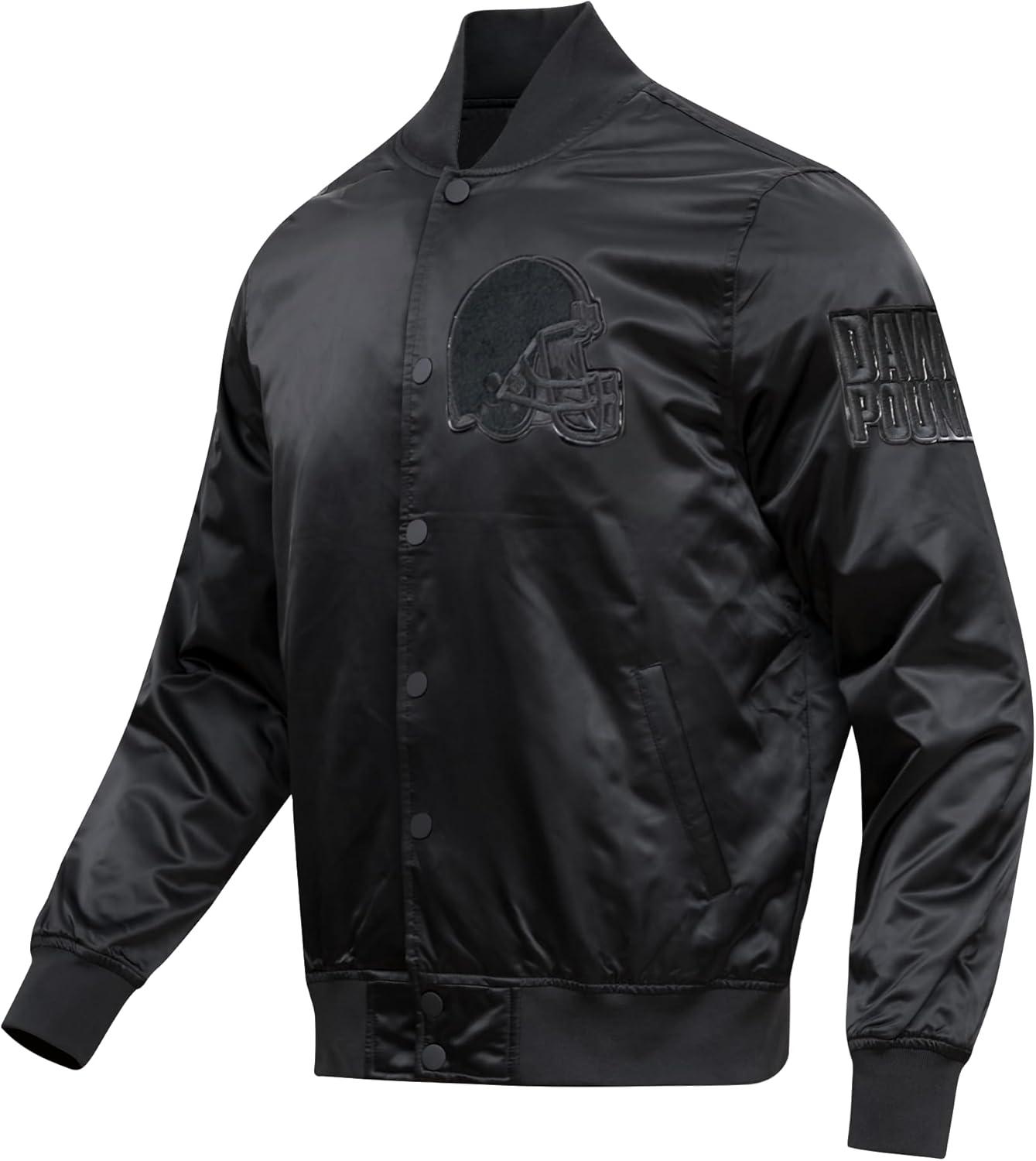 imagePro Standard Mens NFL Classic Satin JacketTriple Black