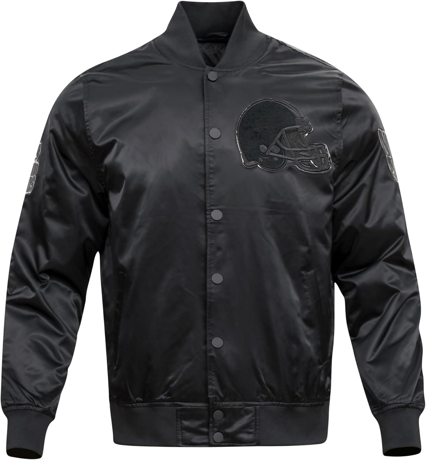 imagePro Standard Mens NFL Classic Satin JacketTriple Black