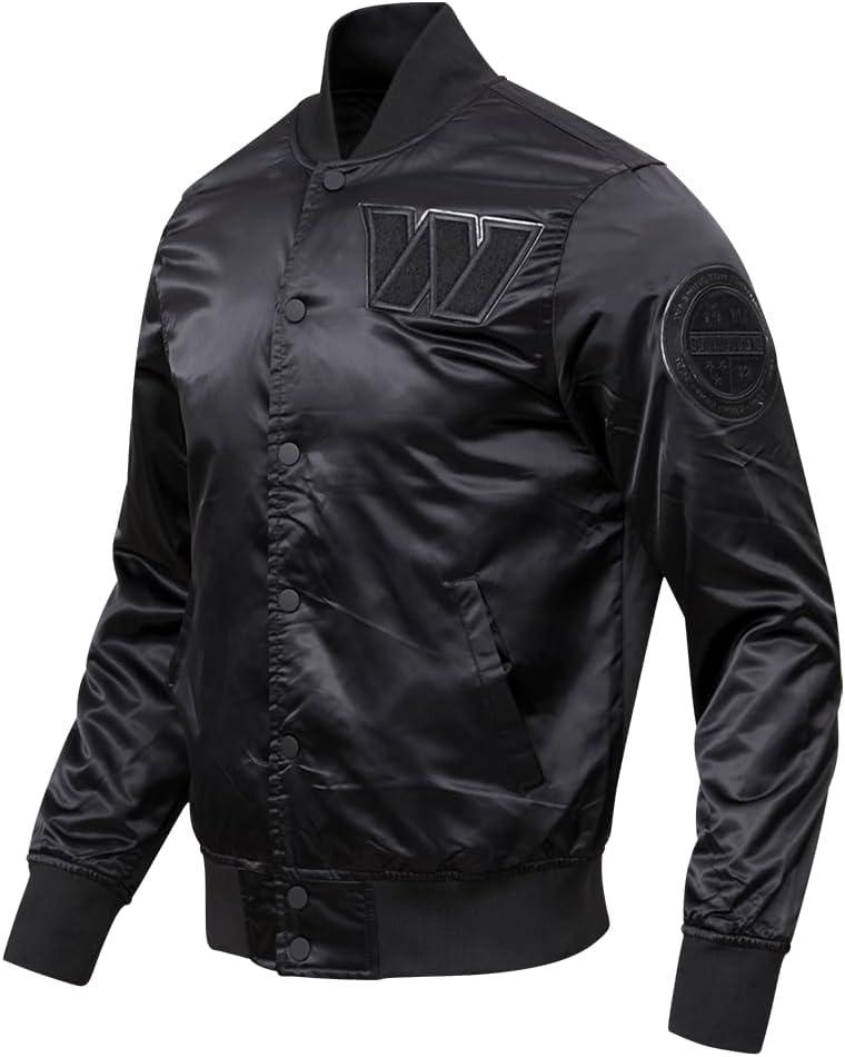 imagePro Standard Mens NFL Classic Satin JacketTriple Black