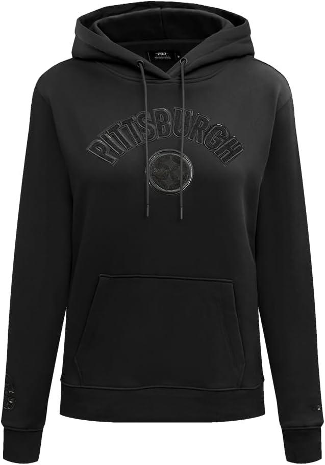 imagePro Standard Womens NFL Classic Brushed Back French Terry Pull Over HoodieTriple Black