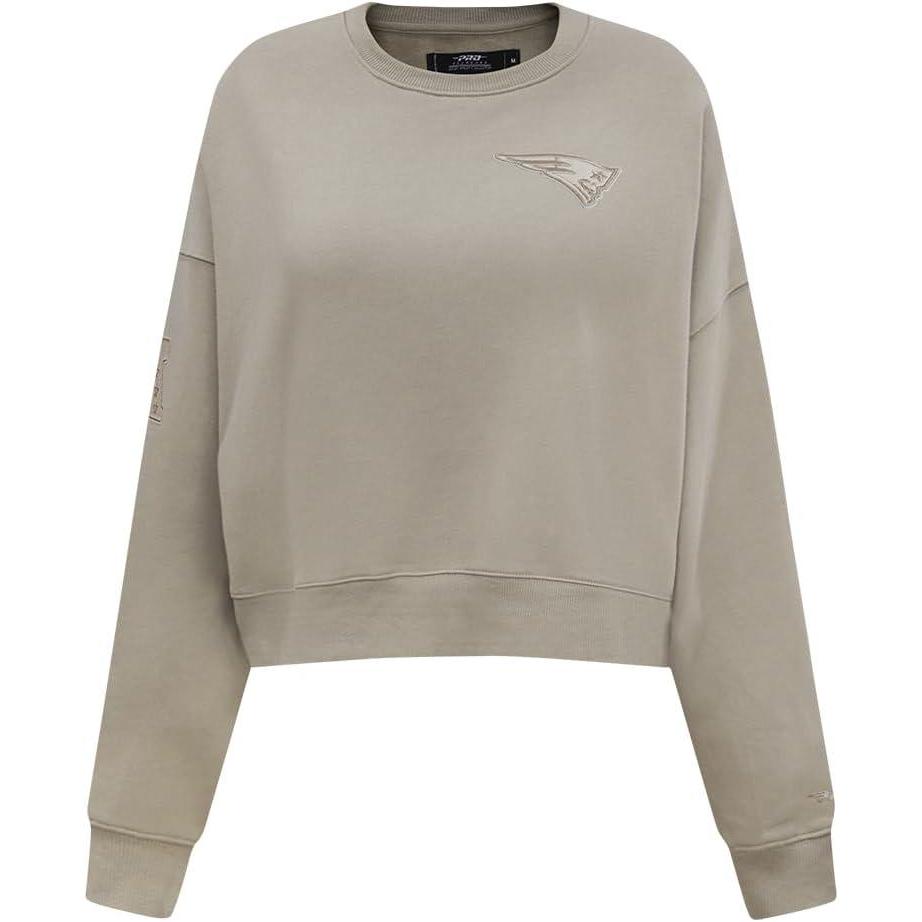 imagePro Standard Womens NFL New England Patriots Neutral Crewneck Sweatshirt Taupe 2XL