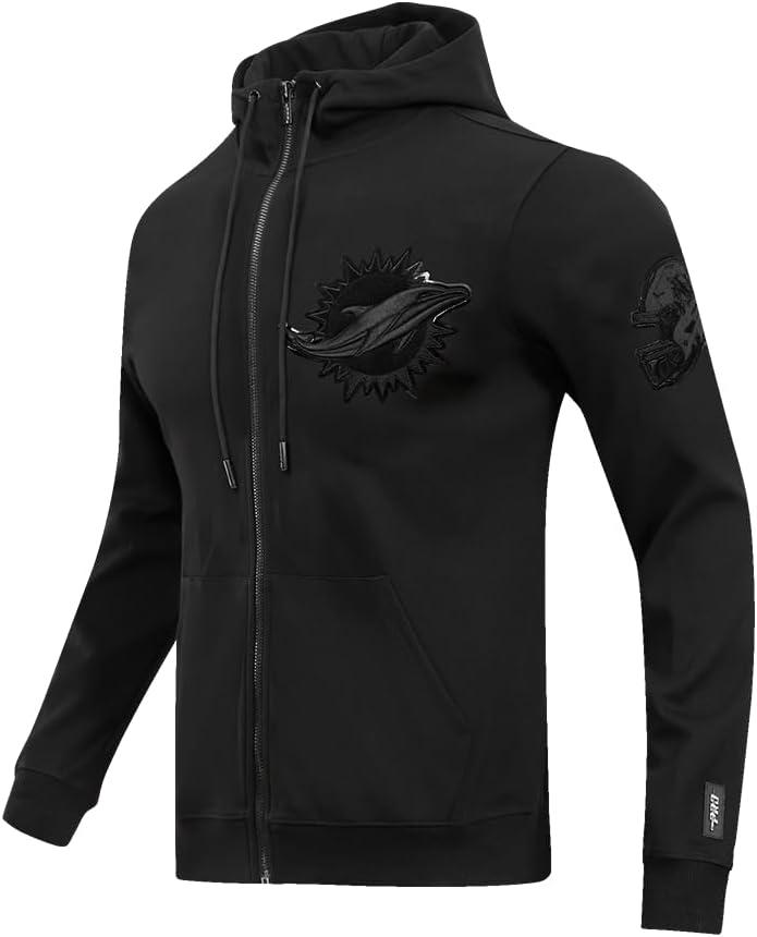 imagePro Standard Mens NFL Classic Cotton Double Knit Full Zip HoodieBlack