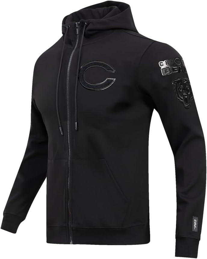 imagePro Standard Mens NFL Classic Cotton Double Knit Full Zip HoodieBlack