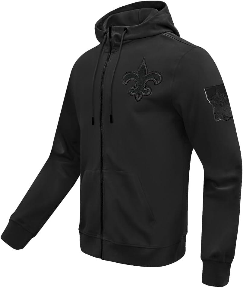 imagePro Standard Mens NFL Classic Cotton Double Knit Full Zip HoodieBlack
