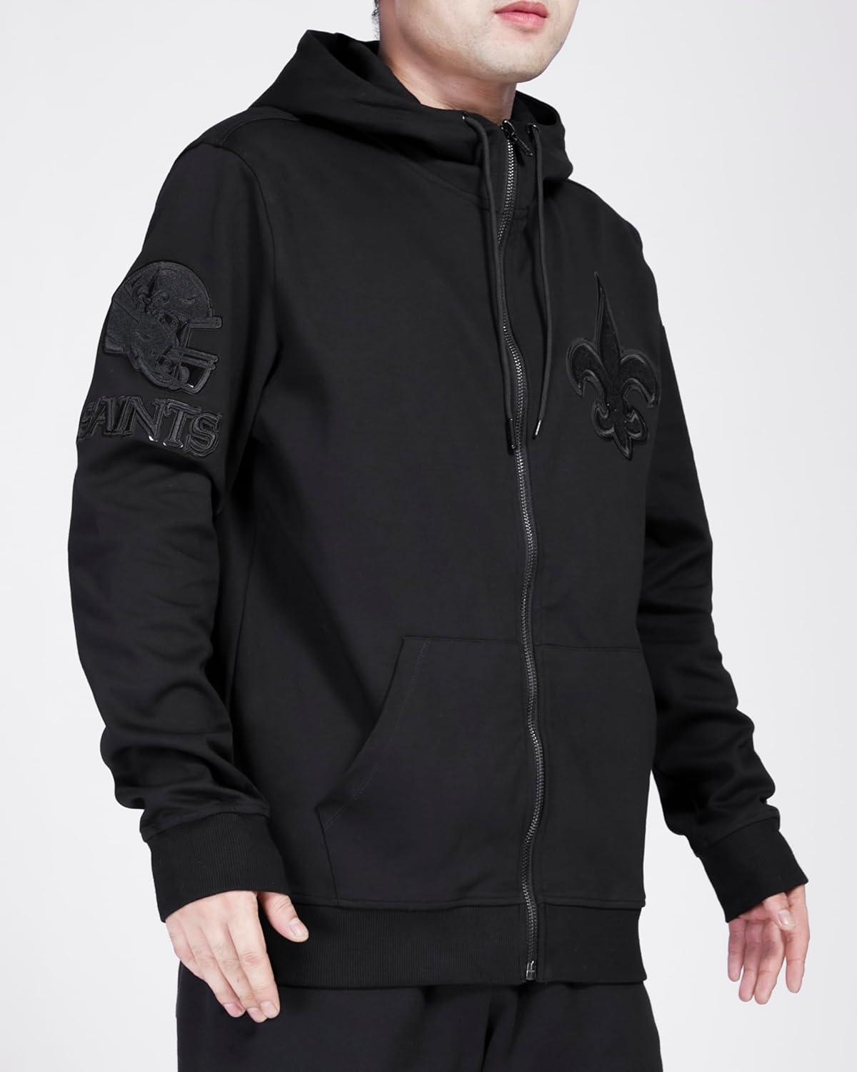 imagePro Standard Mens NFL Classic Cotton Double Knit Full Zip HoodieBlack
