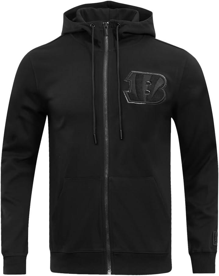 imagePro Standard Mens NFL Classic Cotton Double Knit Full Zip HoodieBlack