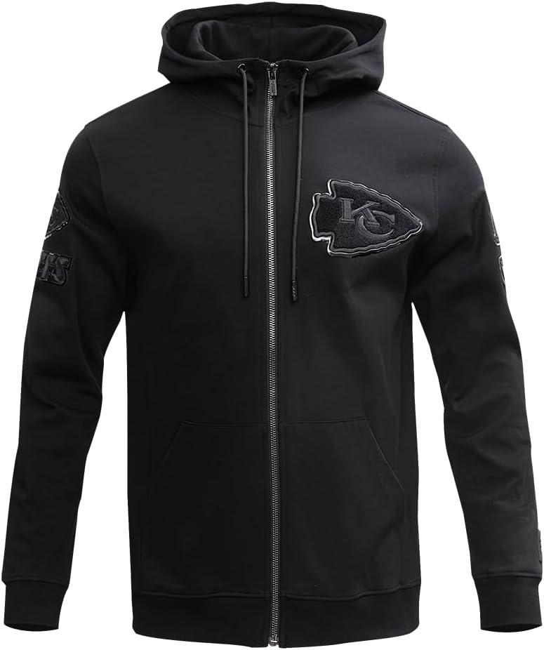 imagePro Standard Mens NFL Classic Cotton Double Knit Full Zip HoodieBlack