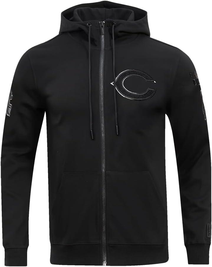 imagePro Standard Mens NFL Classic Cotton Double Knit Full Zip HoodieBlack