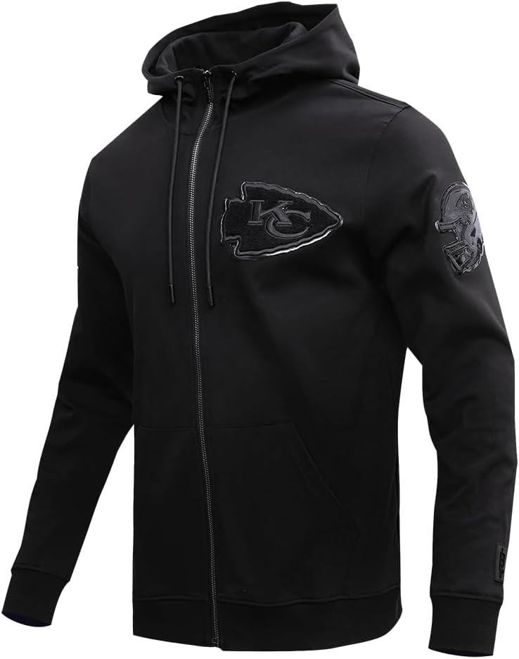 imagePro Standard Mens NFL Classic Cotton Double Knit Full Zip HoodieBlack