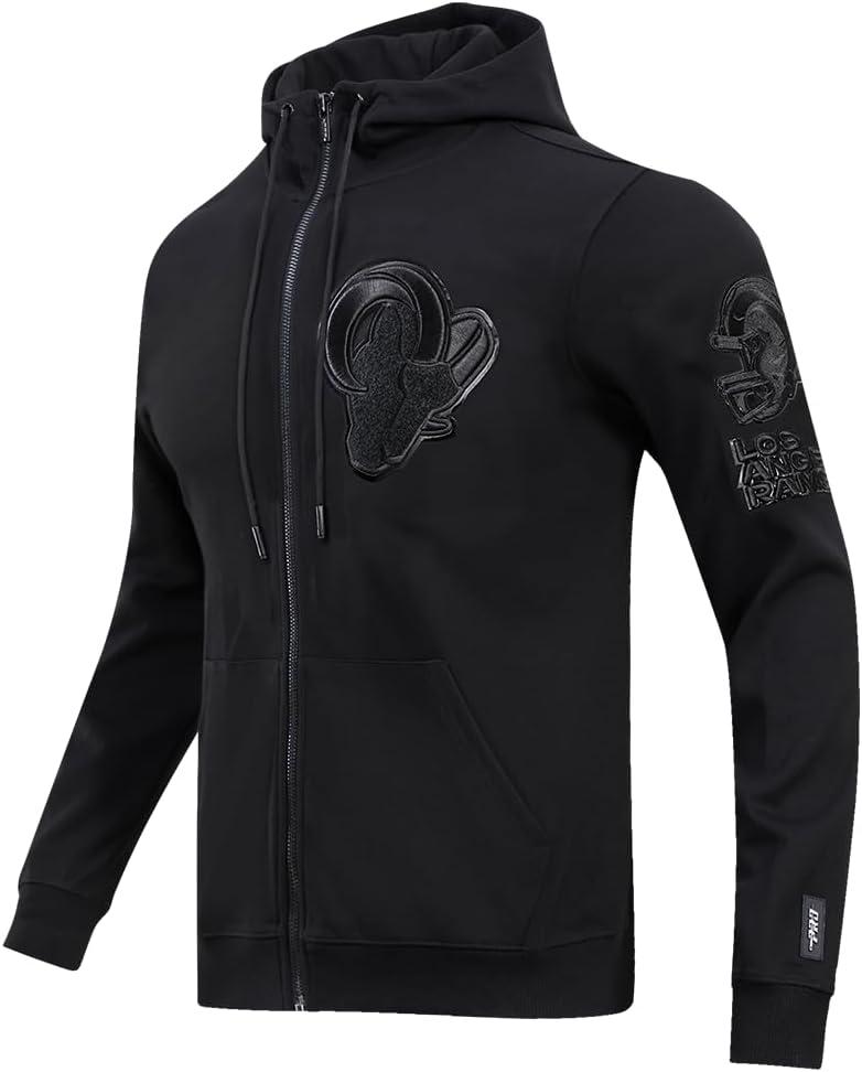 imagePro Standard Mens NFL Classic Cotton Double Knit Full Zip HoodieBlack