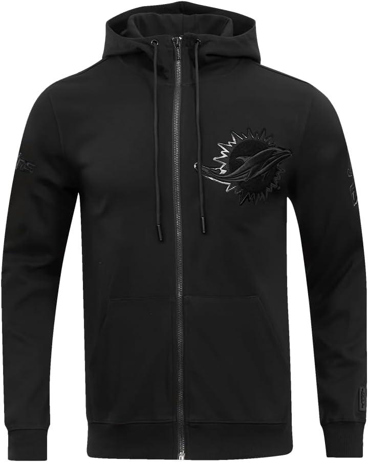imagePro Standard Mens NFL Classic Cotton Double Knit Full Zip HoodieBlack