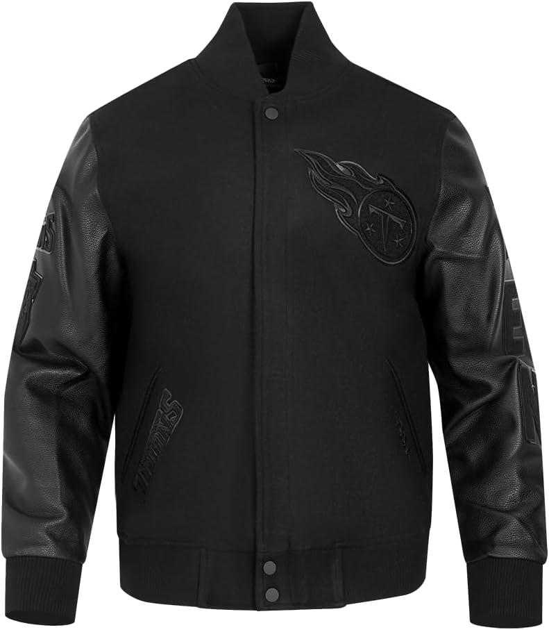 imagePro Standard Mens NFL Classic Varsity JacketTriple Black