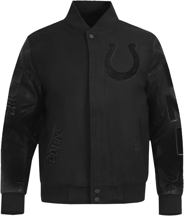 imagePro Standard Mens NFL Classic Varsity JacketTriple Black