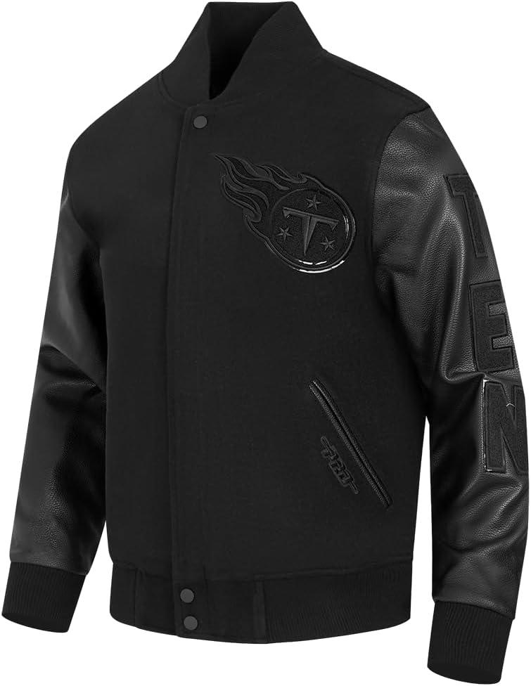 imagePro Standard Mens NFL Classic Varsity JacketTriple Black