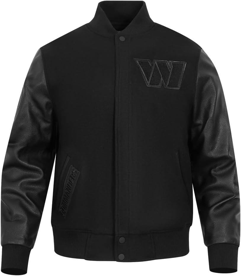 imagePro Standard Mens NFL Classic Varsity JacketTriple Black