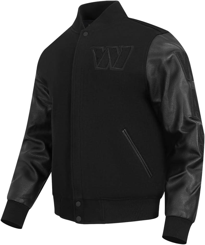 imagePro Standard Mens NFL Classic Varsity JacketTriple Black