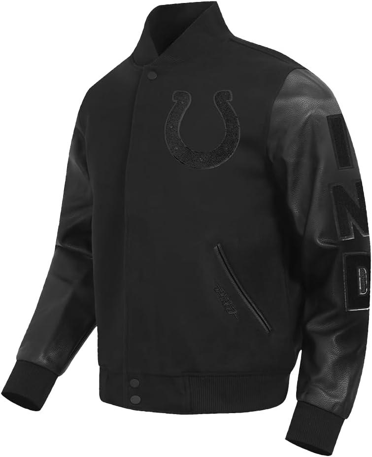 imagePro Standard Mens NFL Classic Varsity JacketTriple Black