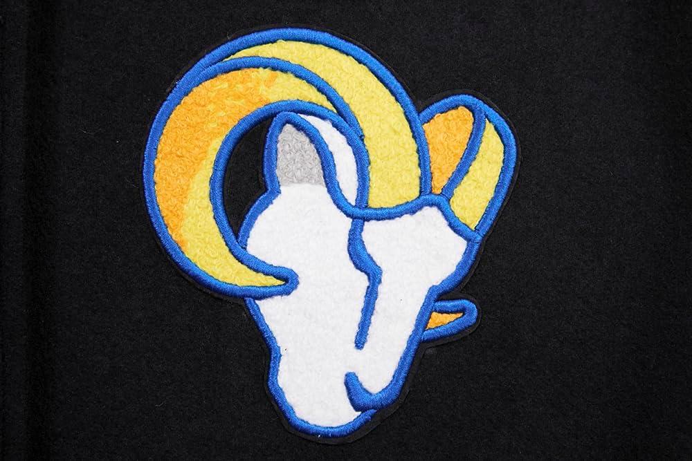 imagePro Standard Womens NFL Los Angeles Rams Classic Chenille Varsity Jacket BlackWhite L