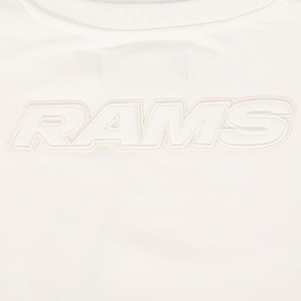 imagePro Standard Womens NFL Los Angeles Rams Neutral Crewneck Sweatshirt Eggshell 2XL