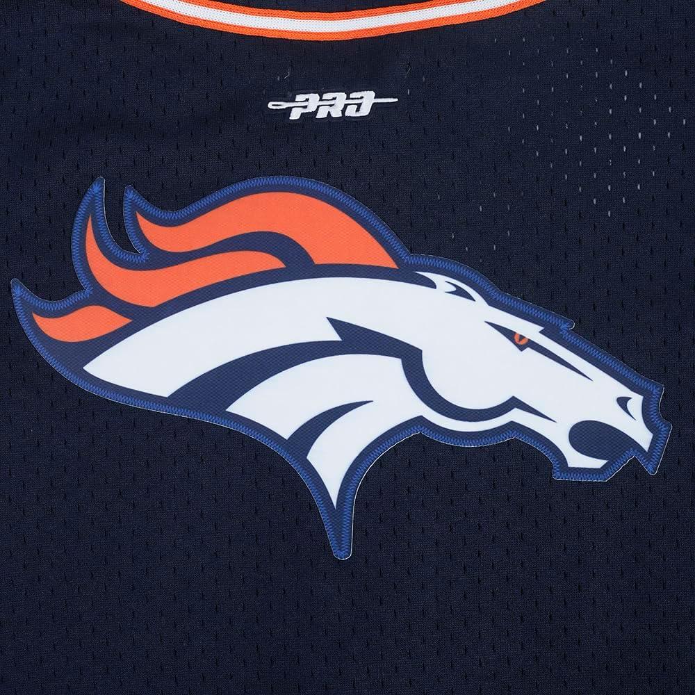imagePro Standard Big Boys NFL Denver Broncos Mesh Button Down Mesh Top Midnight NavyOrange S