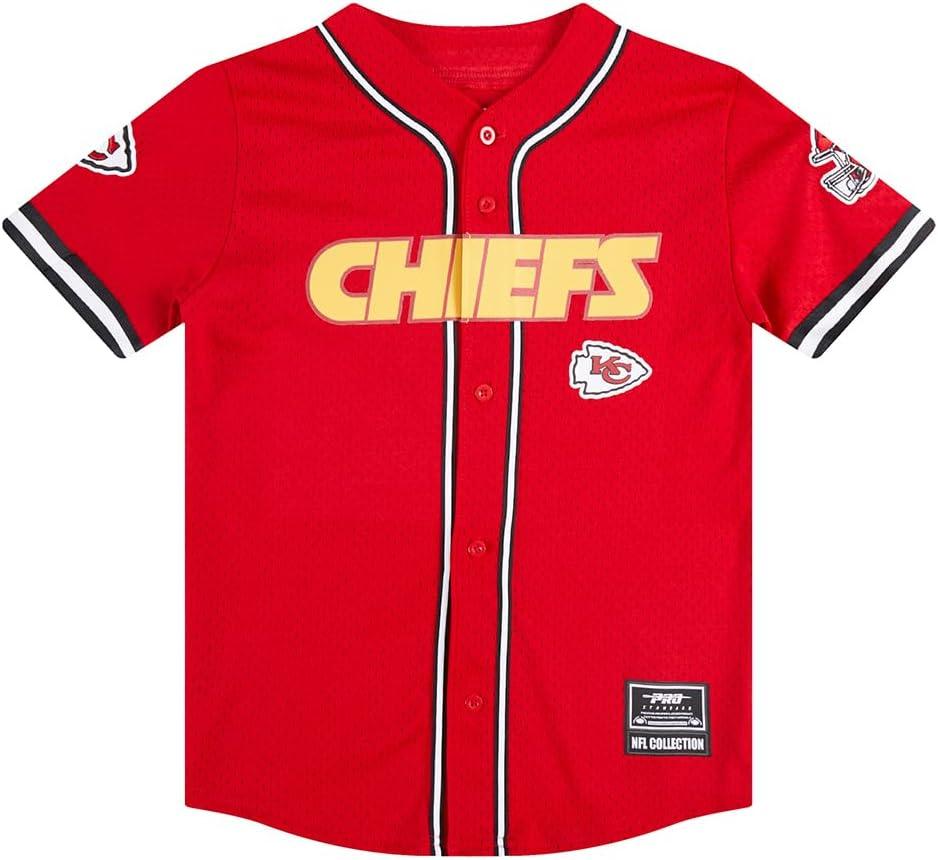 imagePro Standard Big Boys NFL Kansas City Chiefs Mesh Button Down Mesh Top RedBlack XL