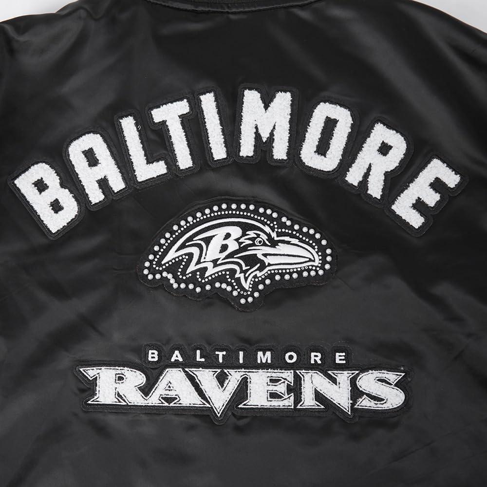 imagePro Standard Womens NFL Baltimore Ravens Pearls Satin Jacket Black M
