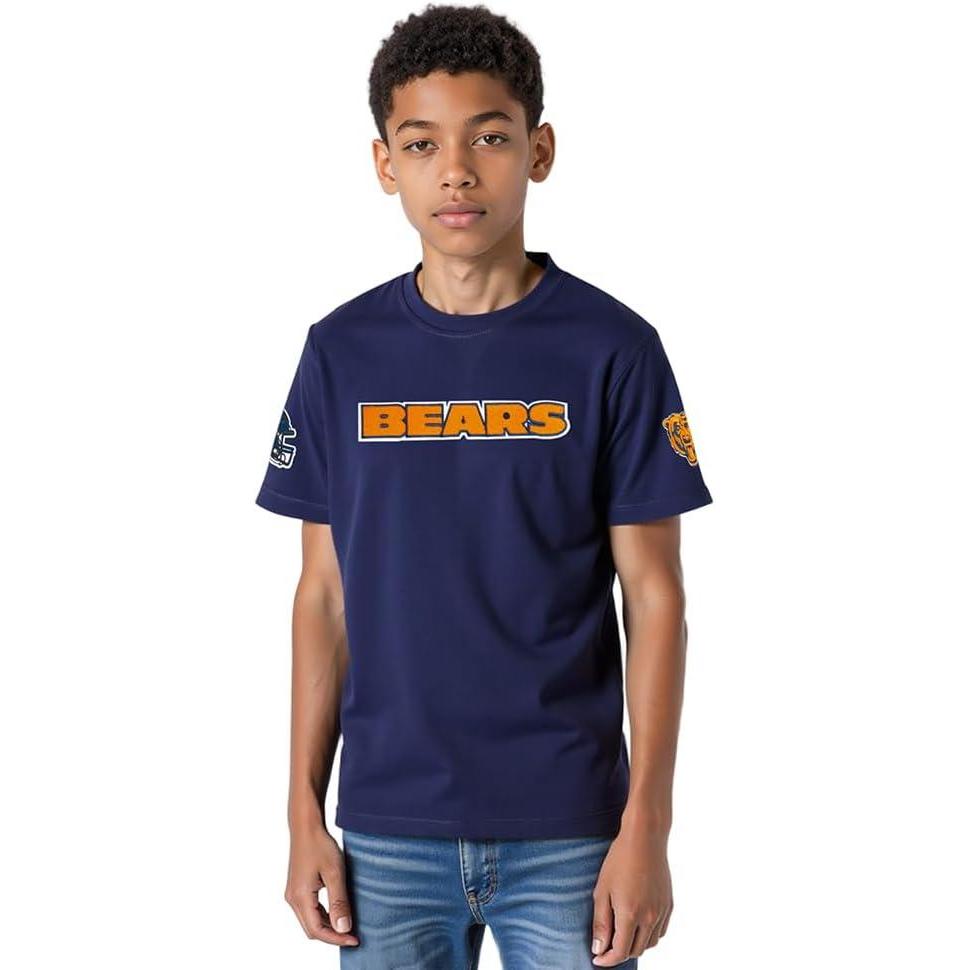 imagePro Standard Big Boys NFL Chicago Bears Classic Chenille Short Sleeve Tee Midnight Navy XL