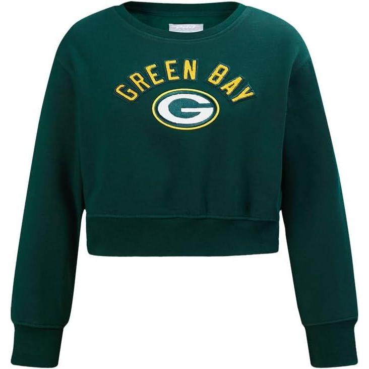 imagePro Standard Big Girls NFL Classic Essentials Crewneck SweatshirtForest Green