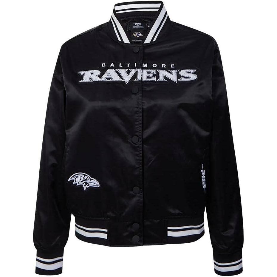 imagePro Standard Womens NFL Baltimore Ravens Pearls Satin Jacket Black M