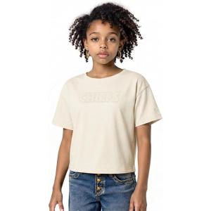 Pro Standard Big Girls NFL Kansas City Chiefs Neutral Short Sleeve Boxy Tee Eggshell M