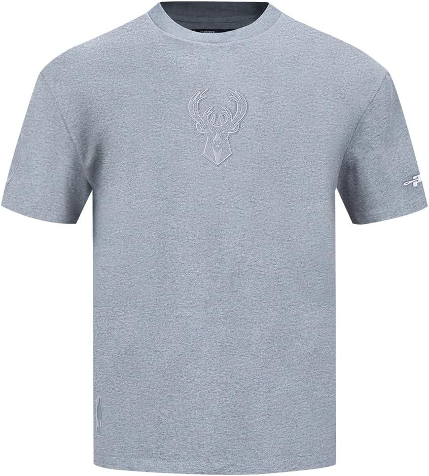 imagePro Standard Mens NBA Reverse French Terry Cotton Short Sleeve TeeDark Heather Gray
