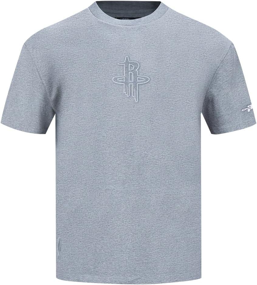imagePro Standard Mens NBA Reverse French Terry Cotton Short Sleeve TeeDark Heather Gray