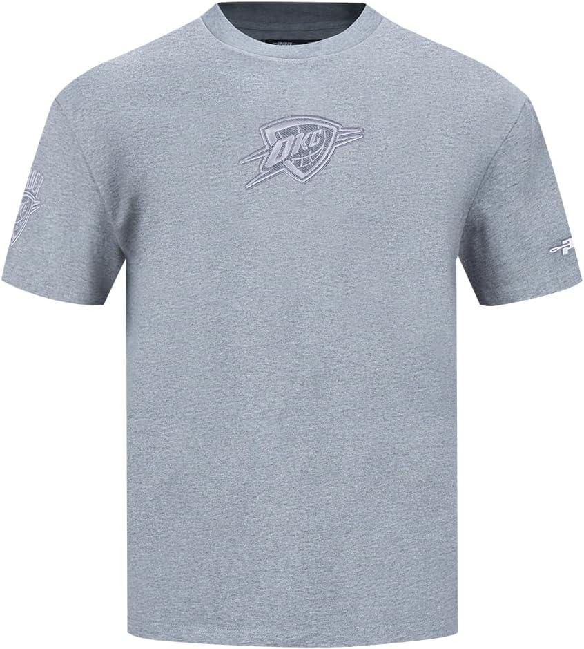imagePro Standard Mens NBA Reverse French Terry Cotton Short Sleeve TeeDark Heather Gray