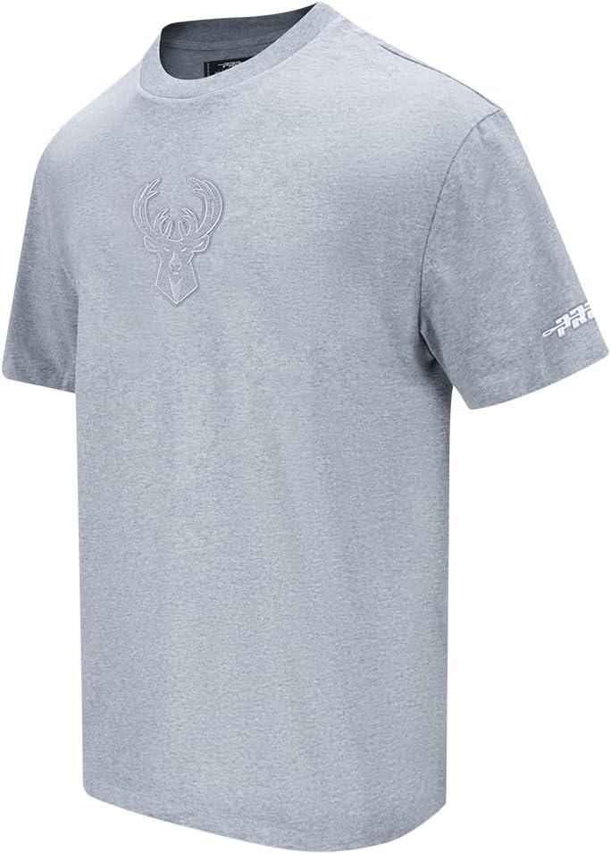 imagePro Standard Mens NBA Reverse French Terry Cotton Short Sleeve TeeDark Heather Gray