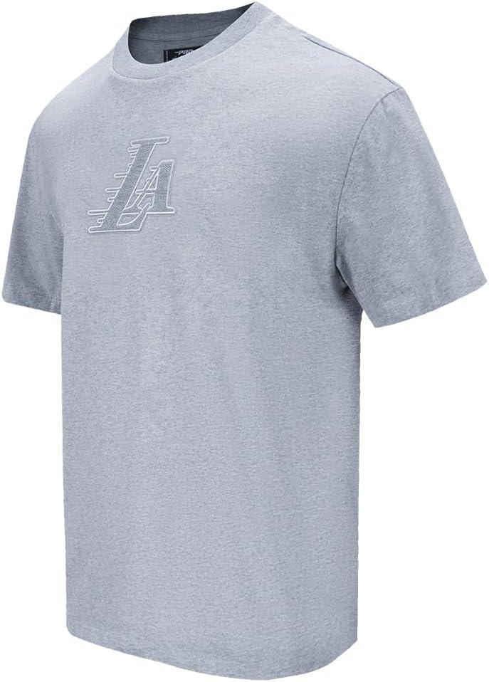 imagePro Standard Mens NBA Reverse French Terry Cotton Short Sleeve TeeDark Heather Gray