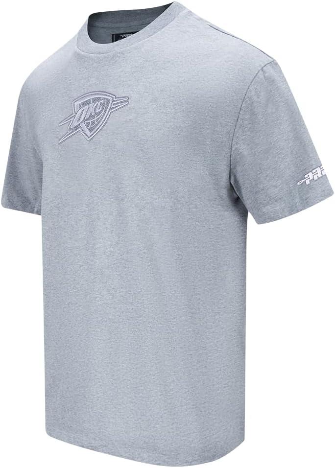 imagePro Standard Mens NBA Reverse French Terry Cotton Short Sleeve TeeDark Heather Gray