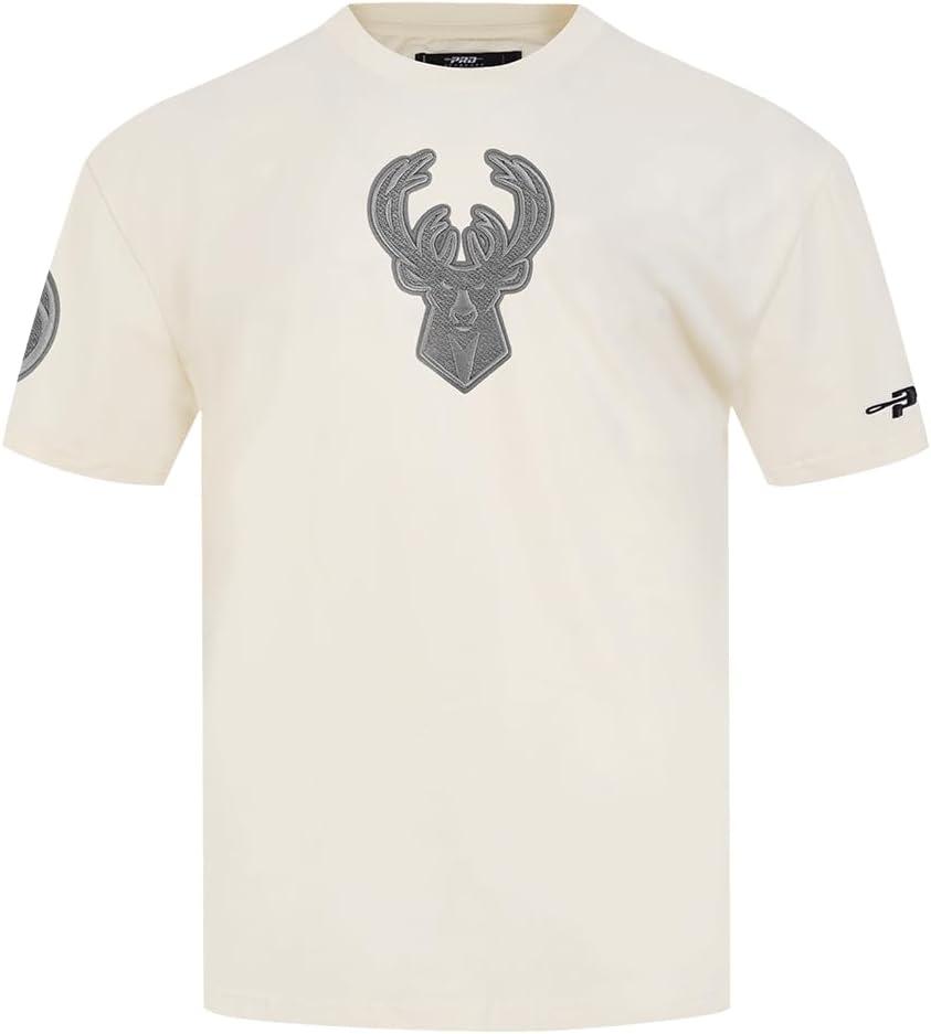 imagePro Standard Mens NBA Reverse French Terry Cotton Short Sleeve TeeEggshell